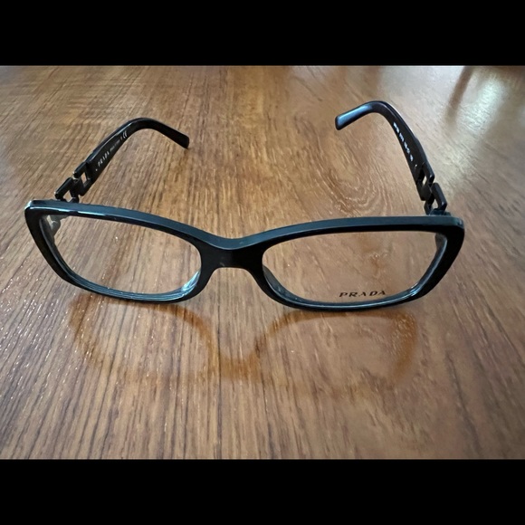 Prada Eyeglasses Crystal Black 1AB-101 clear lens New No tags Case Certificate - Picture 3 of 4